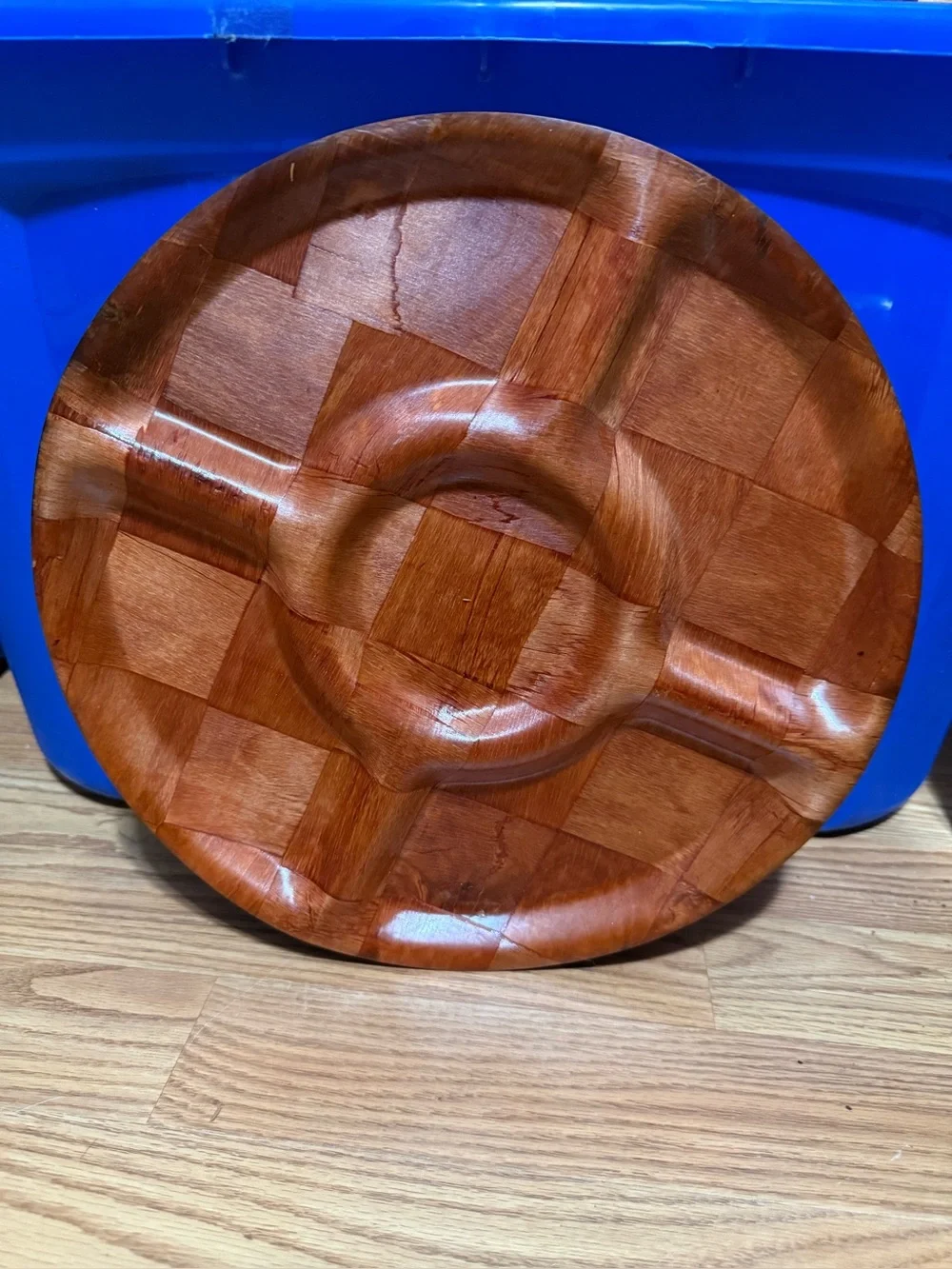 Handcrafted Wood Serving Tray - Brown